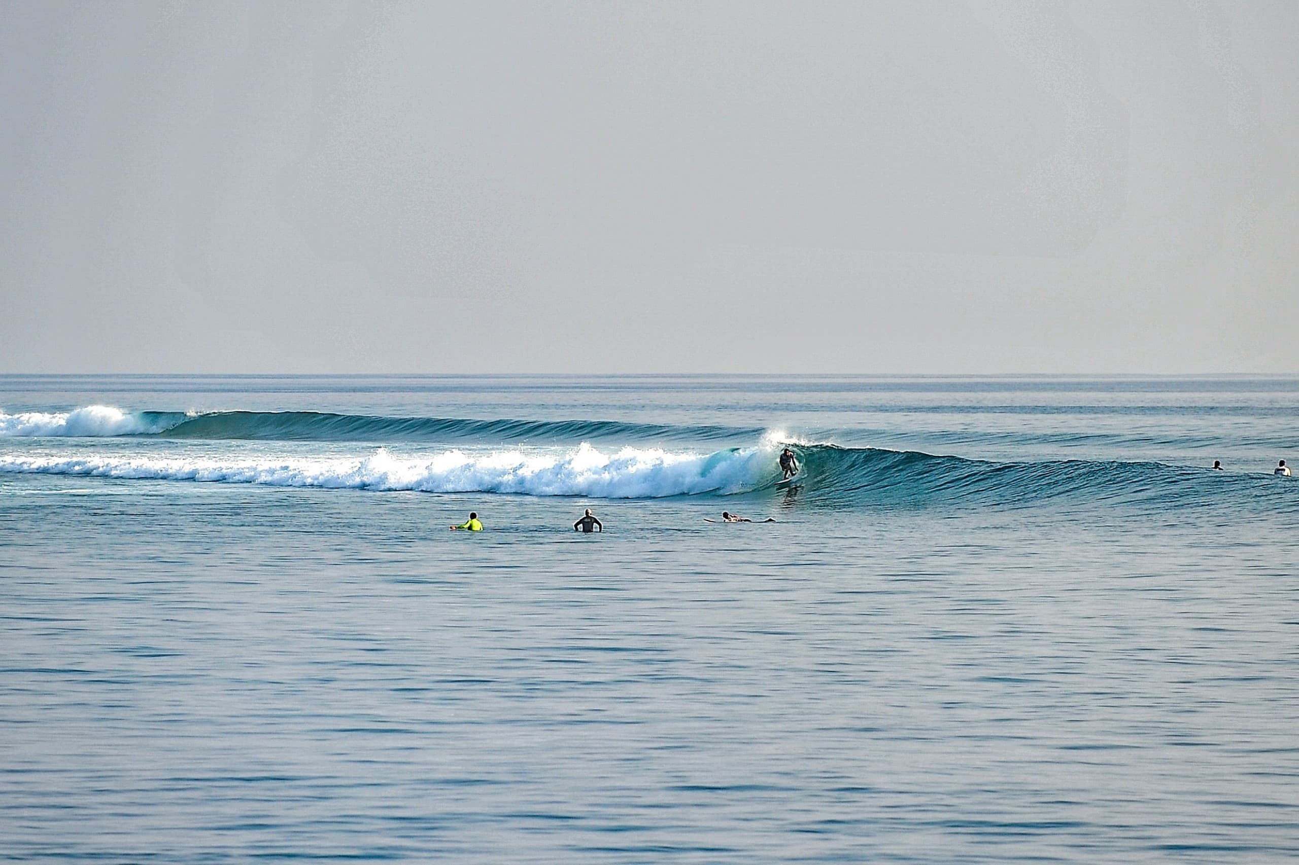 Powerful reef break wave in the Maldives forming over shallow coral reef