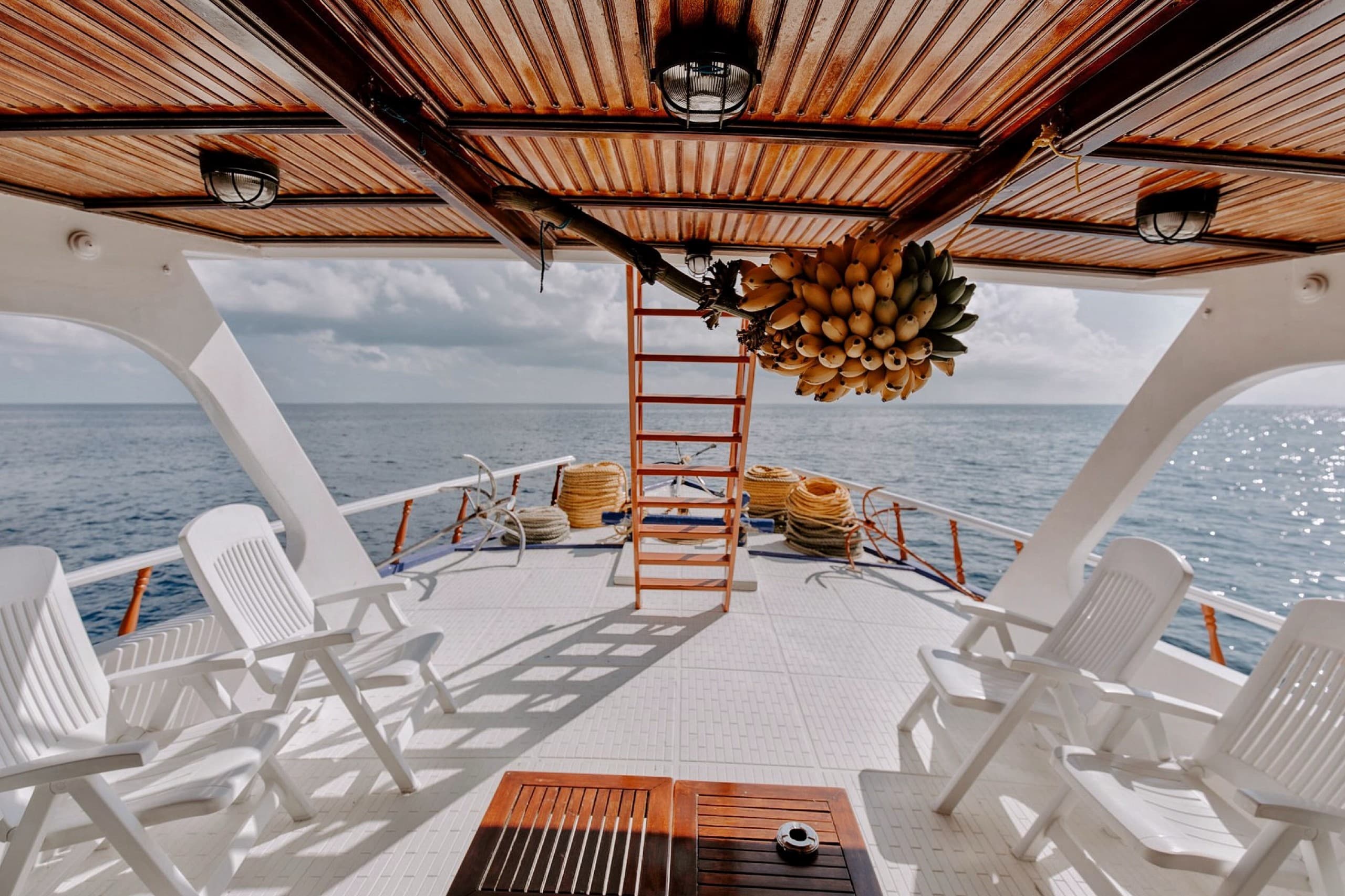 Ocean view from the deck of Maavahi liveaboard in the Maldives